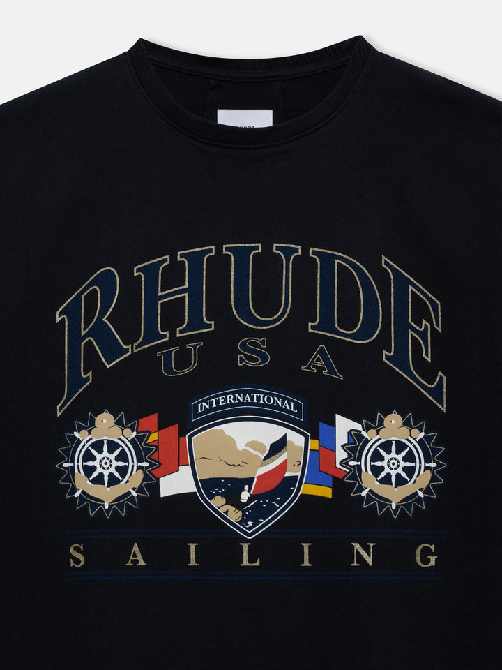 USA Sailing Icon Tee - Vintage Black/ White 3167