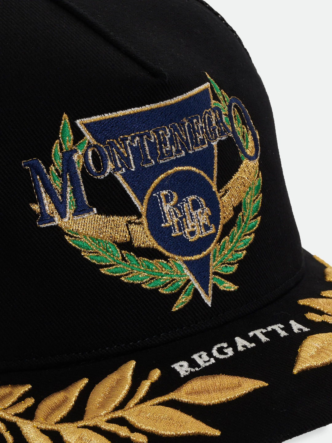 Montenegro Regatta Trucker Hat - Black / Navy / Gold 6034