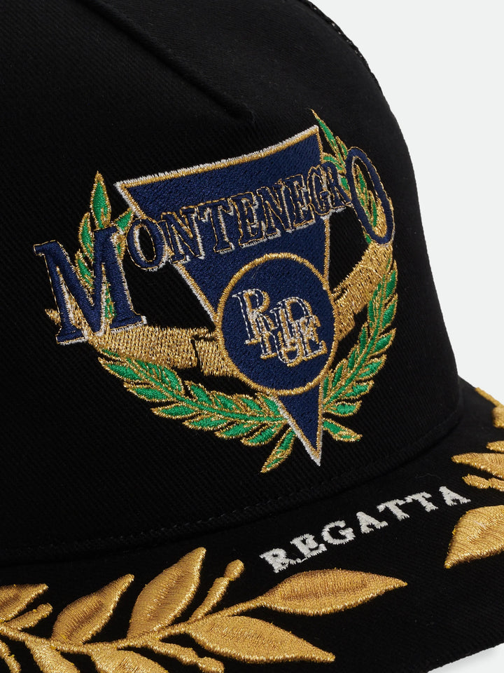 Montenegro Regatta Trucker Hat - Black / Navy / Gold 6034