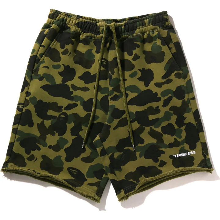 BAPE 1ST CAMO HEAVY WASHED RELAXED FIT SWEAT SHORTS M Green