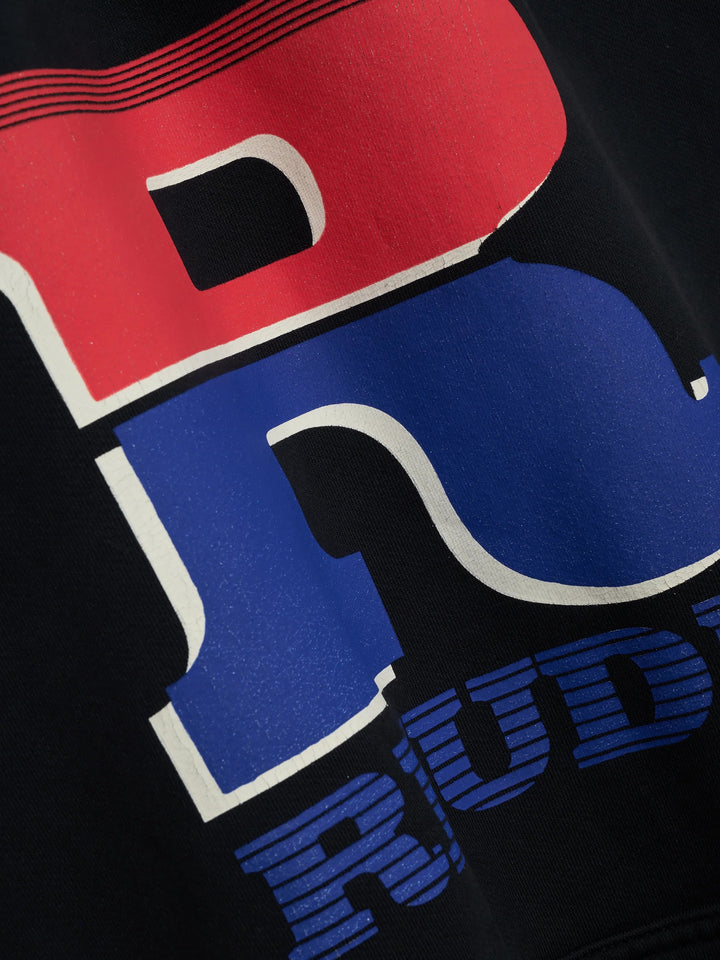 Split Petrol Logo Hoodie - Vintage Black/ Red/ Blue 6011