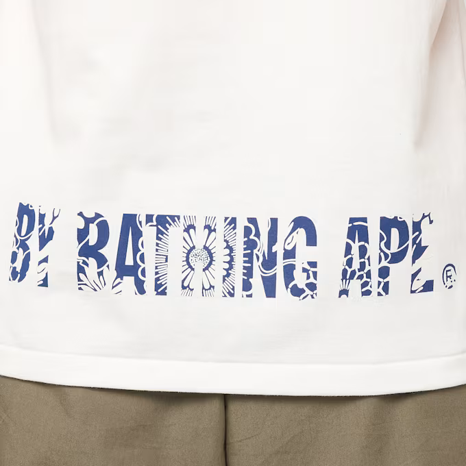 BAPE JAPANESE INDIGO ART CAMO APE FACE TEE M WHITE