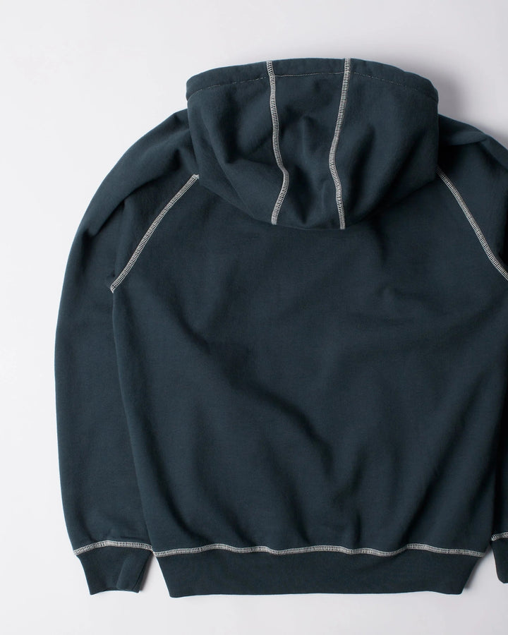 By Parra Circled Script Logo Hooded Sweatshirt - Dark Blue