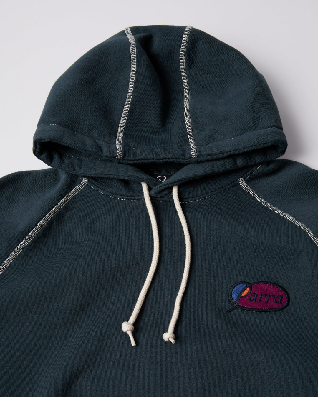 By Parra Circled Script Logo Hooded Sweatshirt - Dark Blue