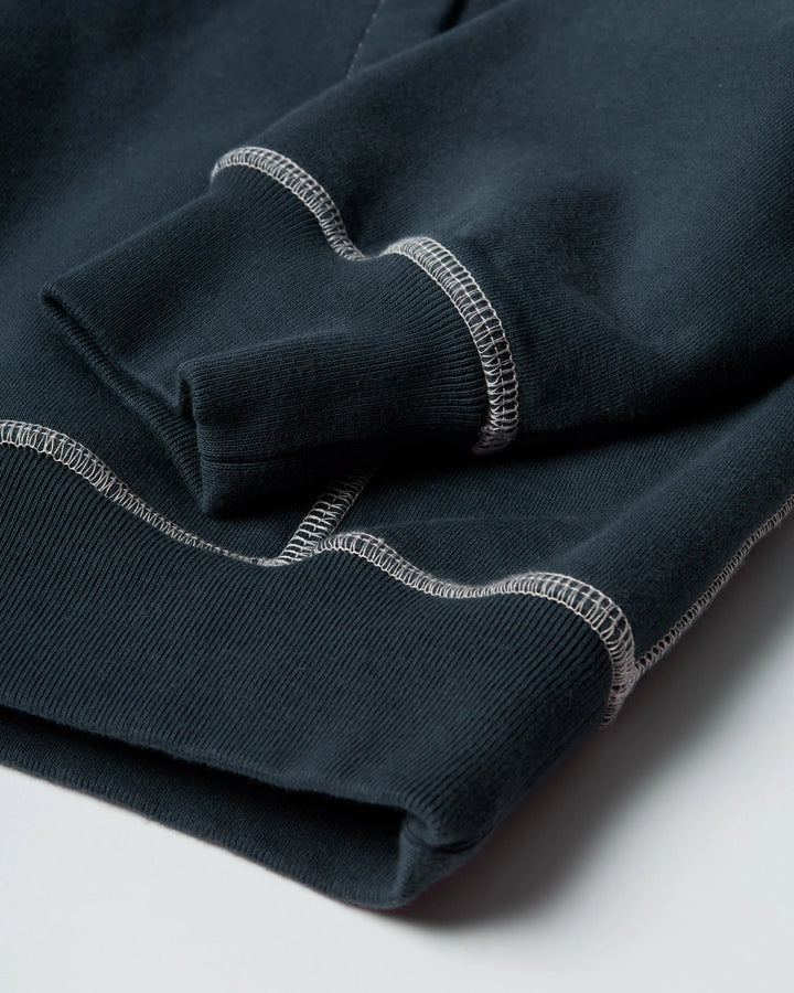 By Parra Circled Script Logo Hooded Sweatshirt - Dark Blue