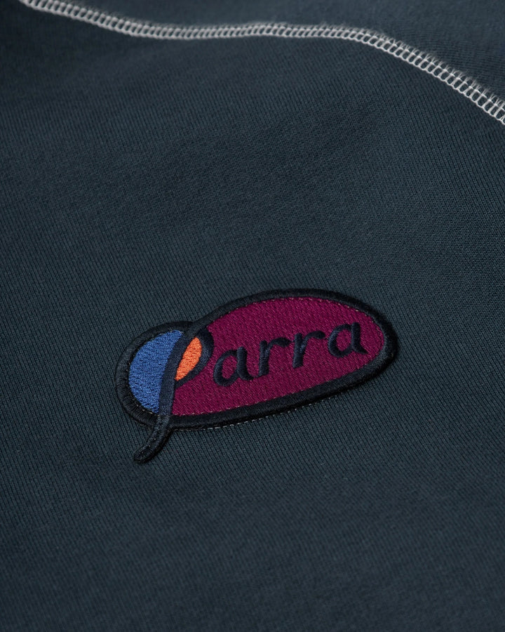 By Parra Circled Script Logo Hooded Sweatshirt - Dark Blue