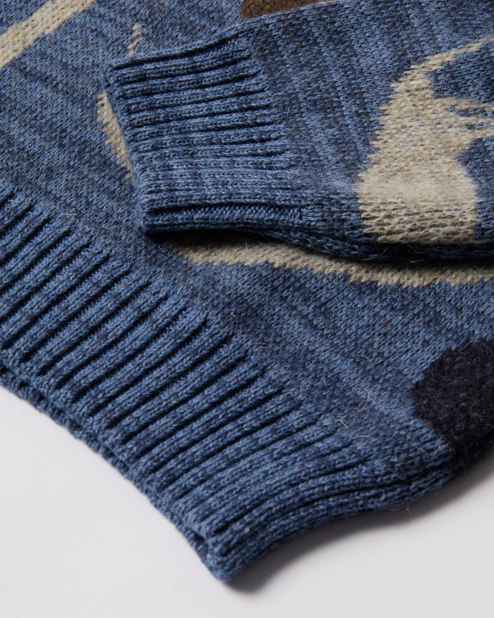 By Para Detached Knitting Pullover - Blue