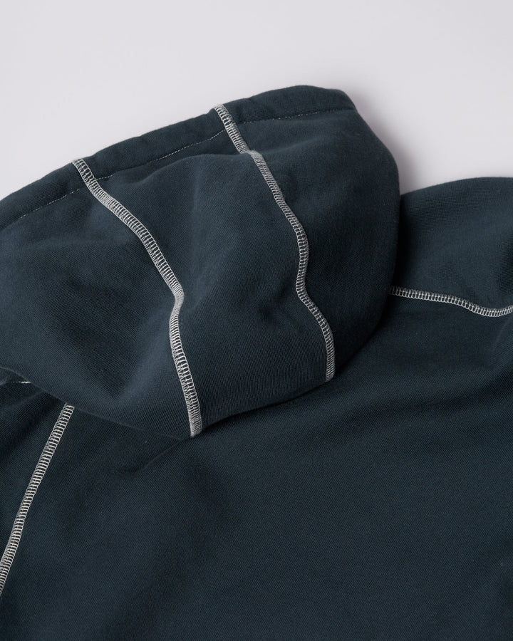 By Parra Circled Script Logo Hooded Sweatshirt - Dark Blue