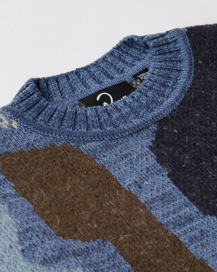 By Para Detached Knitting Pullover - Blue