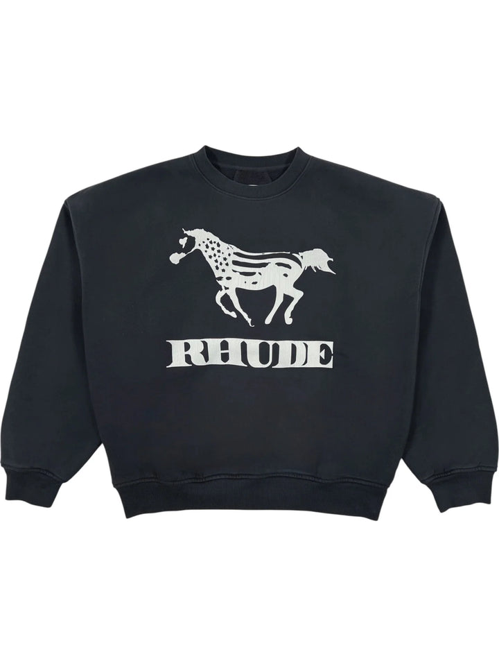 Rhude Dinero Crewneck - Vintage Black / White
