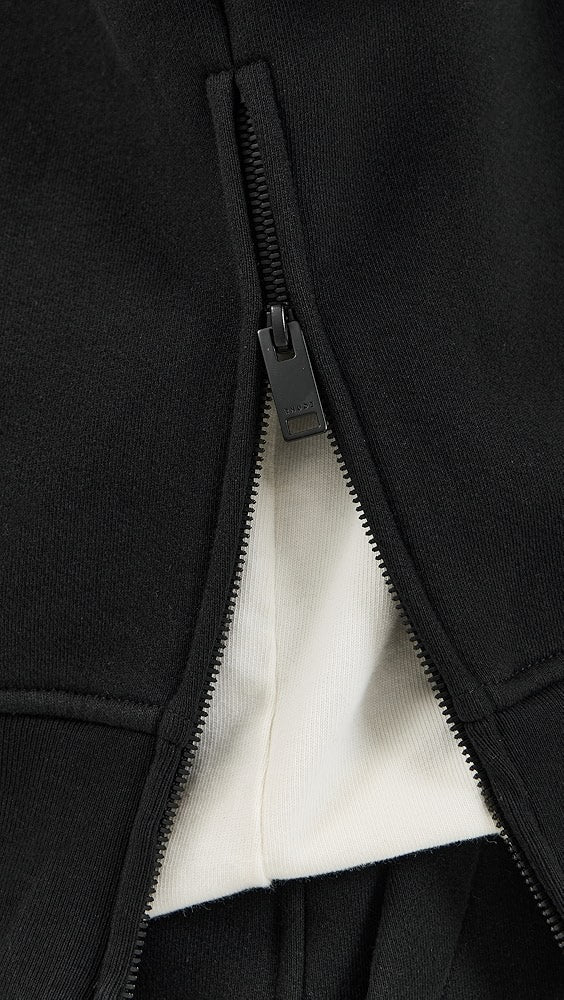Rhude Classique Side Zip Pullover Hoodie - Black/ White