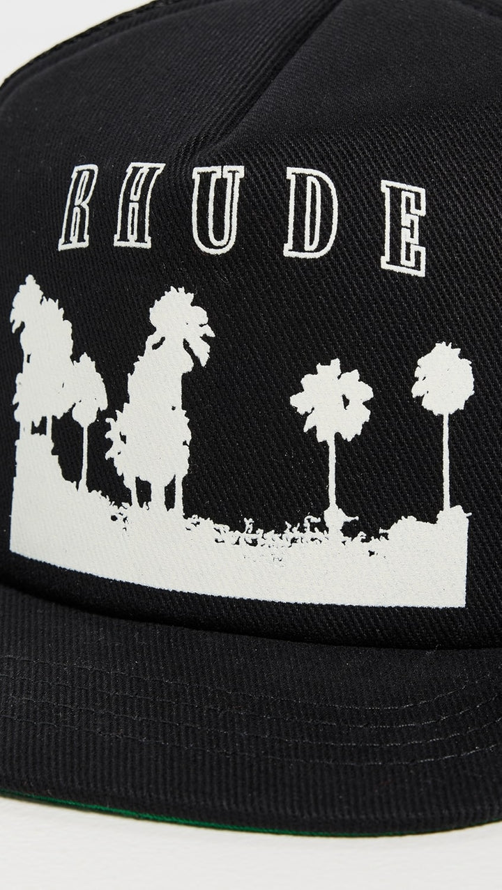 Rhude Thousand Palms Trucker Hat - Black / White