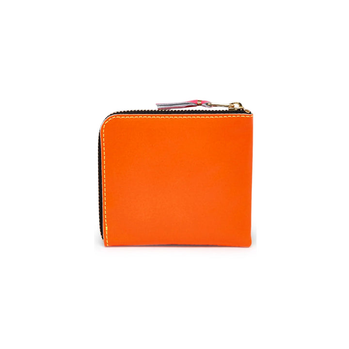 Comme Des Garcons Wallet Super Fluo Zip Around Wallet - Yellow/Light Orange - SA3100SF