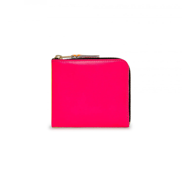 Comme Des Garcons Wallet Super Fluo Zip Around Wallet - Pink/Yellow - SA3100SF