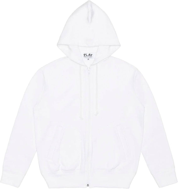 COMME DES GARCONS PLAY Back Emblem Hooded Zip Up - White - AX-T342-051-3