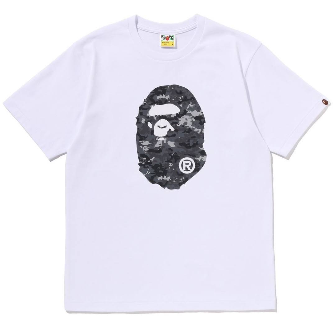 Bape A Bathing Ape Men's Multi Pixel Camo Ape Head Tee 1m30110348 B