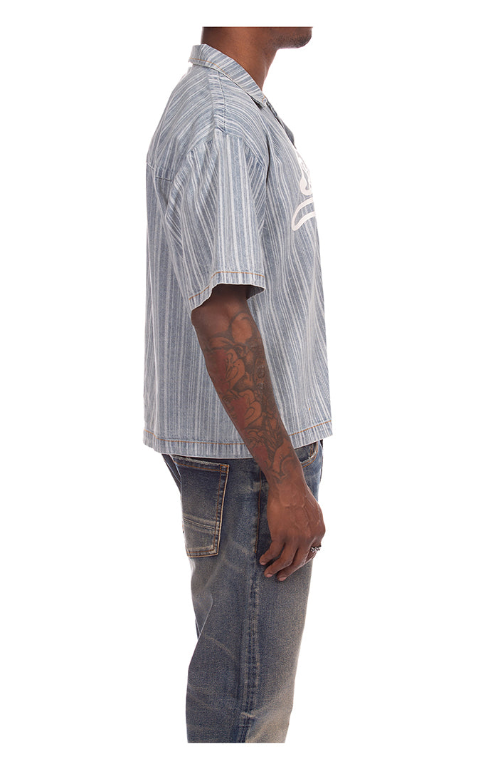 ICECREAM float ss woven - blue stripe