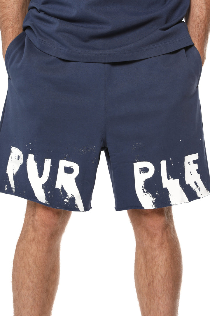 Purple Brand Midweight Fleece Po Shorts - Blue