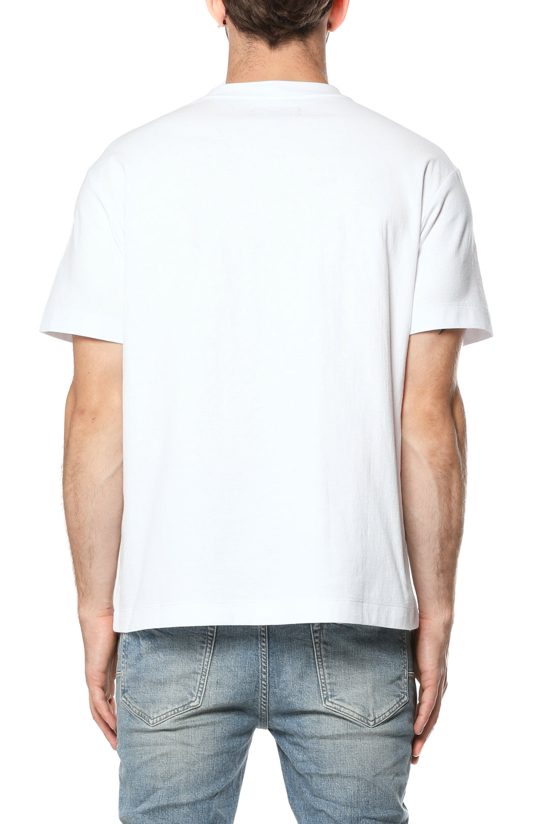Purple Textured Jersey Ss Tee - White
