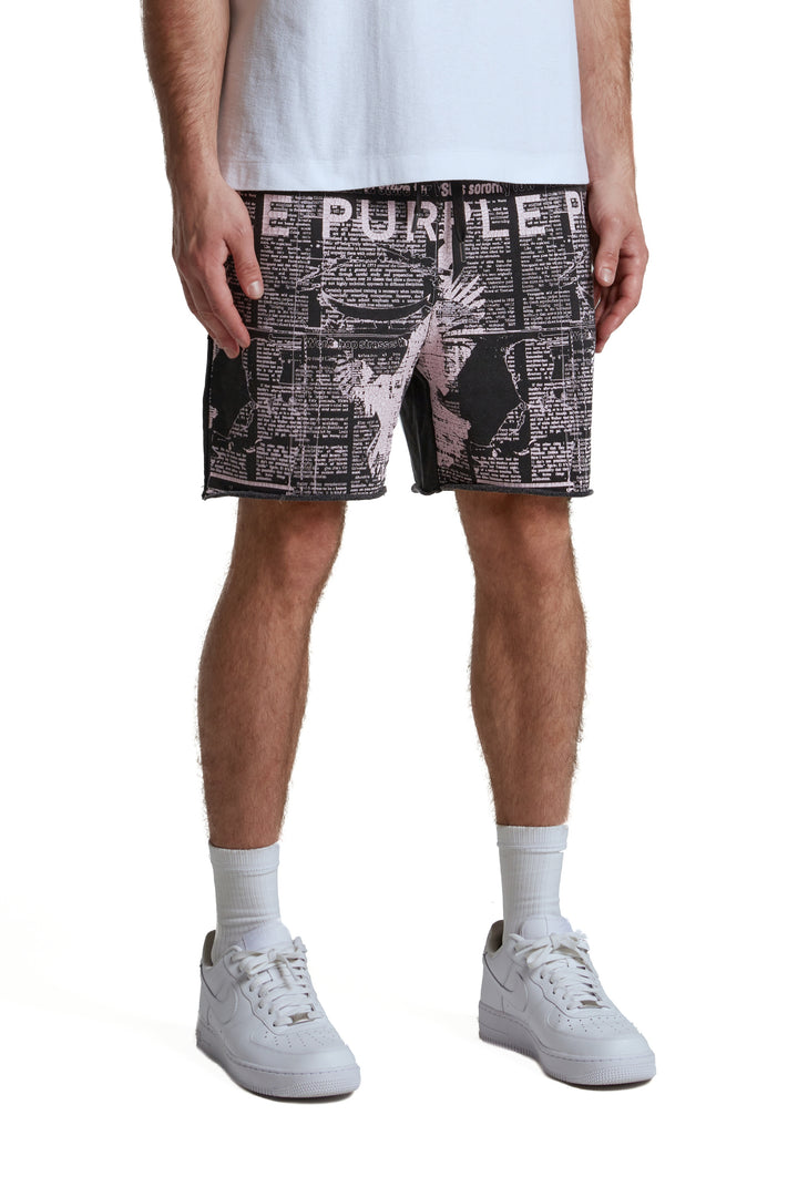Purple Brand P446 Black MFBG325 MWT Fleece Short - Black