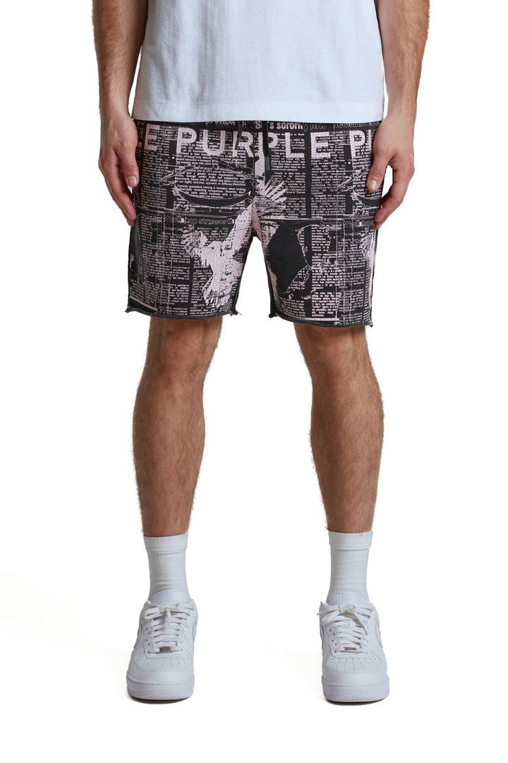 Purple Brand P446 Black MFBG325 MWT Fleece Short - Black