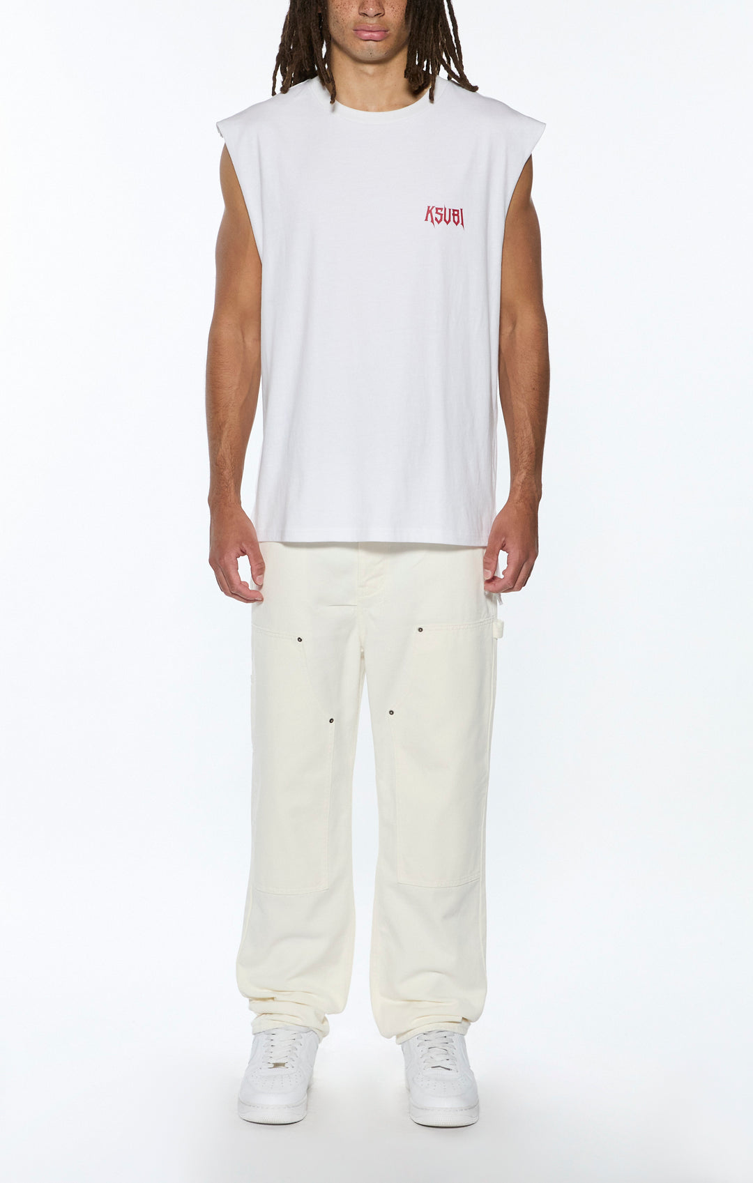 KSUBI kingdom cut off biggie tee - white