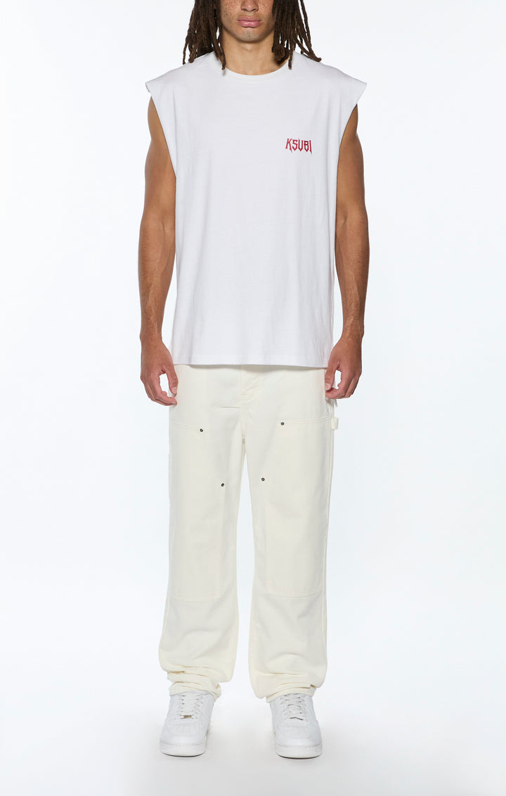 KSUBI kingdom cut off biggie tee - white