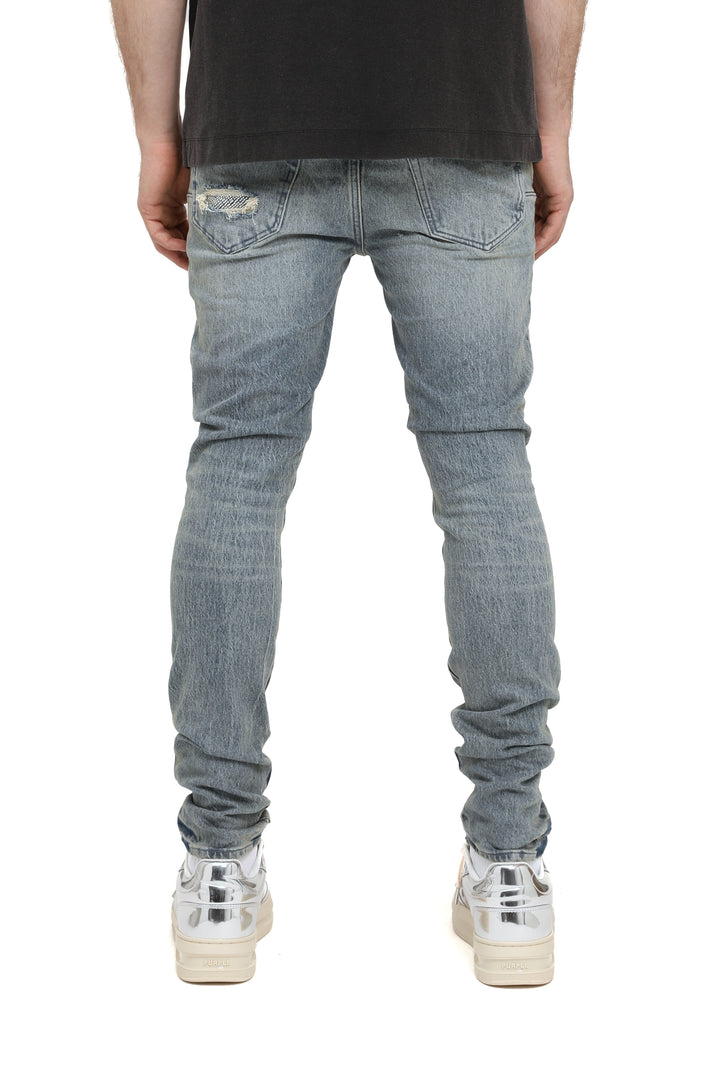 Purple Brand P001 Light Indigo SBAP126 Skinny Beaded Repair - Light Indigo