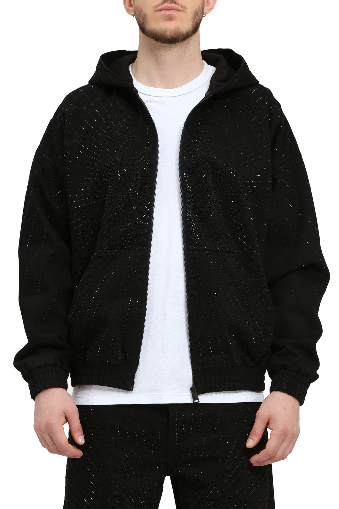 Purple Brand P025 Black RDHT126 Radial Hotfix Zip Hoody - Black