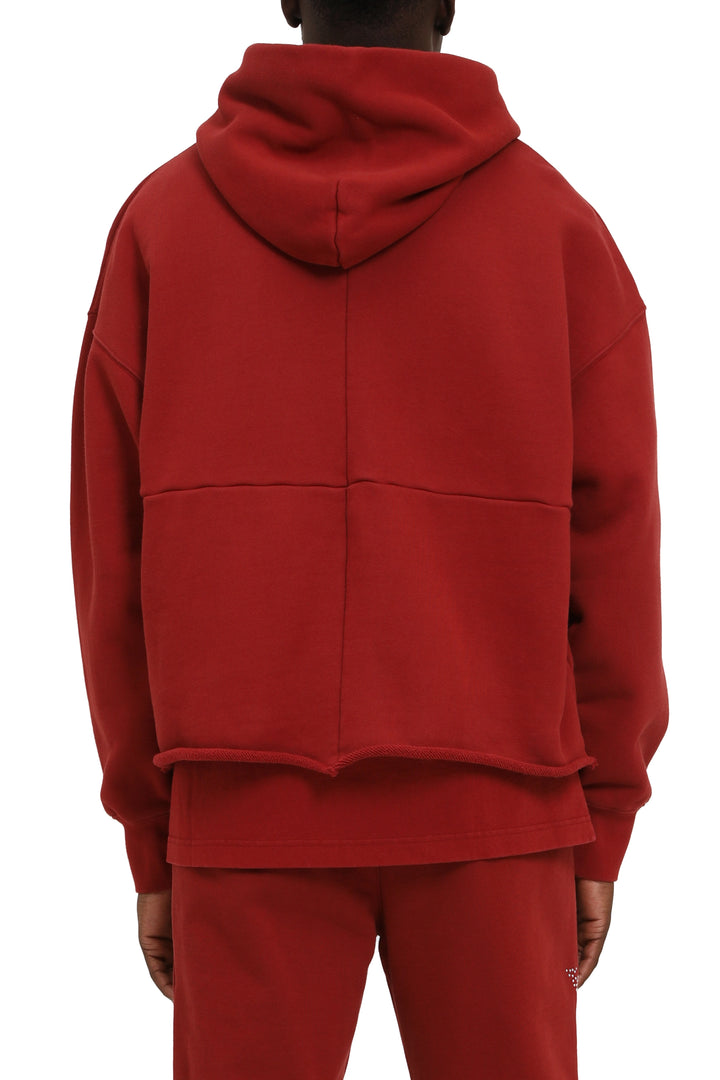 Purple Brand M4104 Red HSHF126 HWT Fleece Oversized Hoodie - Red