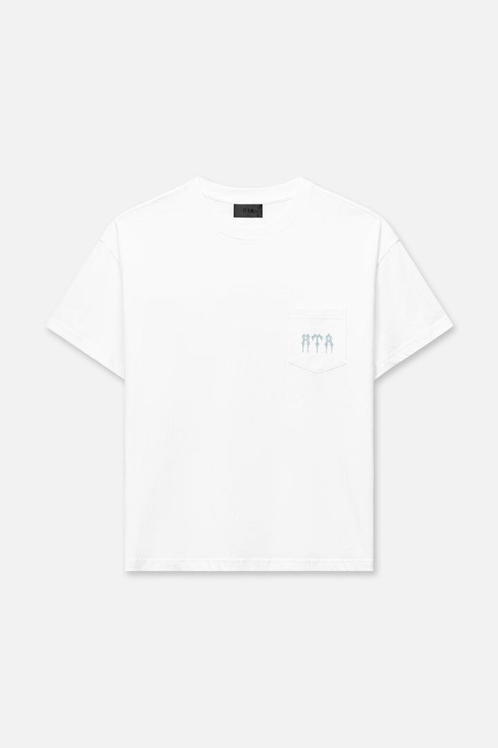 RTA Bastien Pocket Tee - White Spiked R