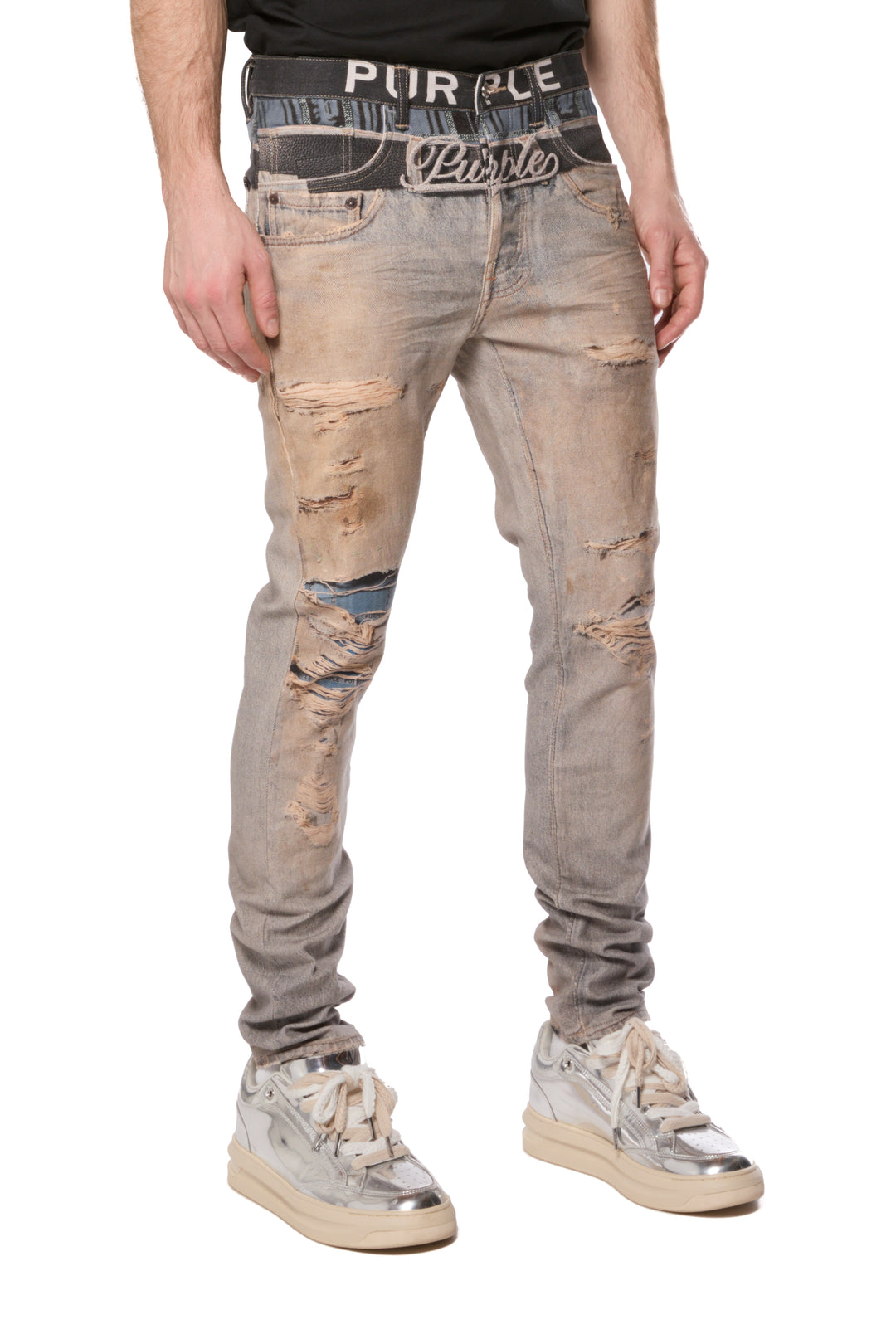Purple Brand Skinny Trompe L'oeil Boxe P001-TBLI426