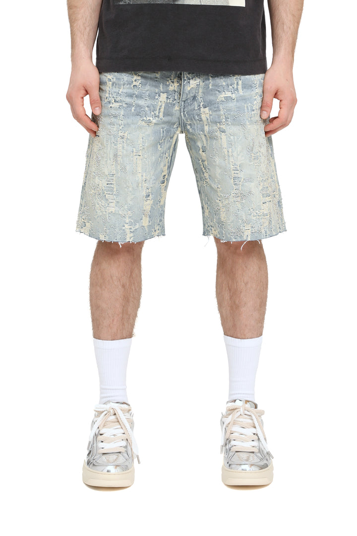 Purple Brand BEADED SPLATTER DESTROY shorts  P059- BDRL126