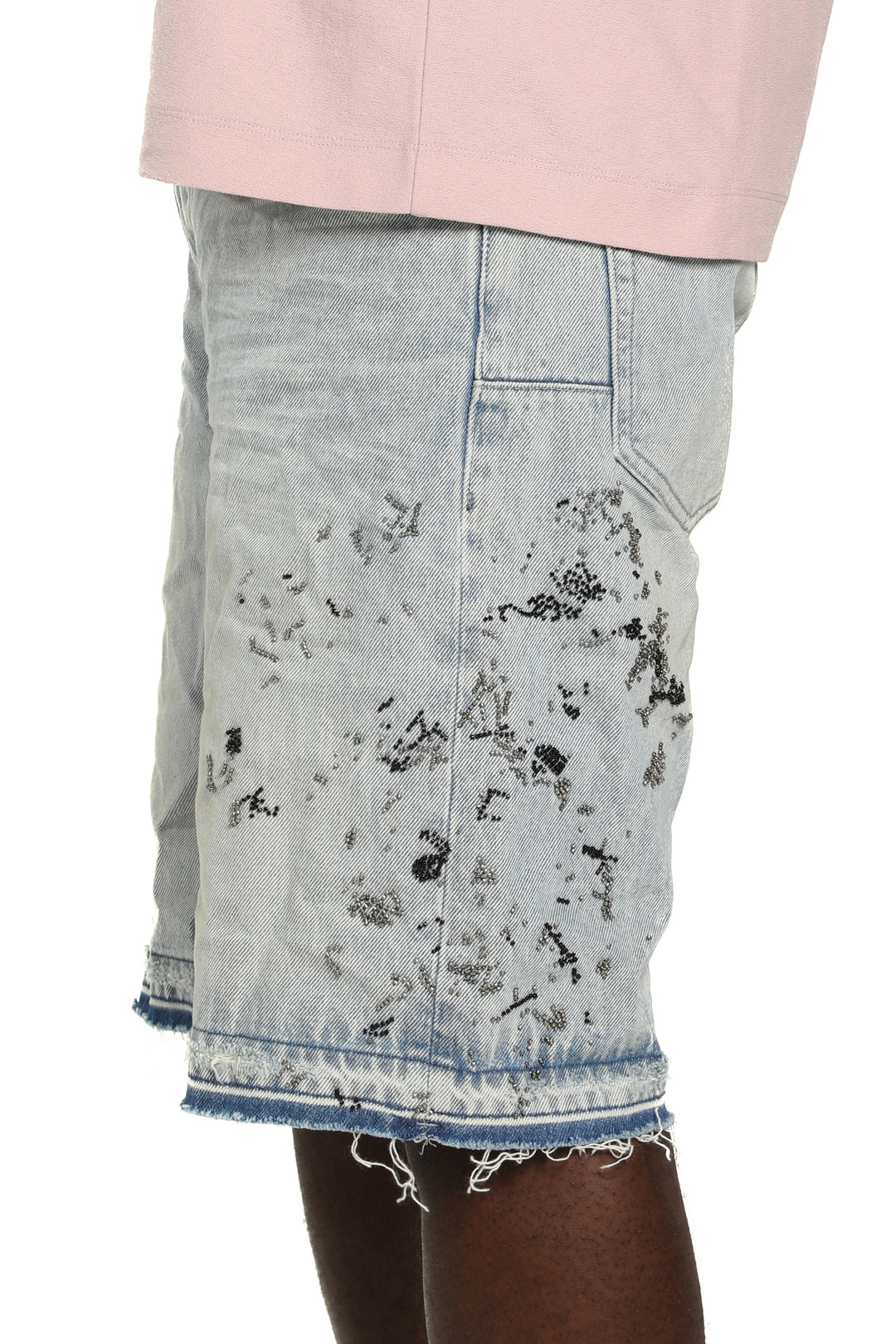 Purple Brand BEADED SPLATTER DESTROY shorts  P059- BDRL126