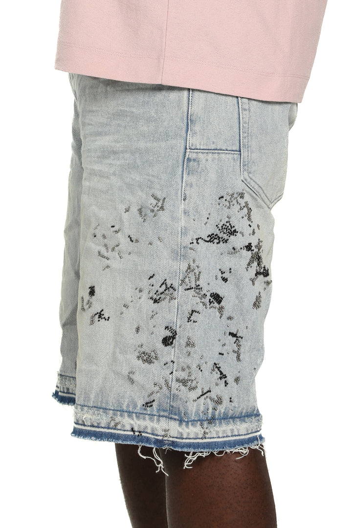 Purple Brand BEADED SPLATTER DESTROY shorts  P059- BDRL126