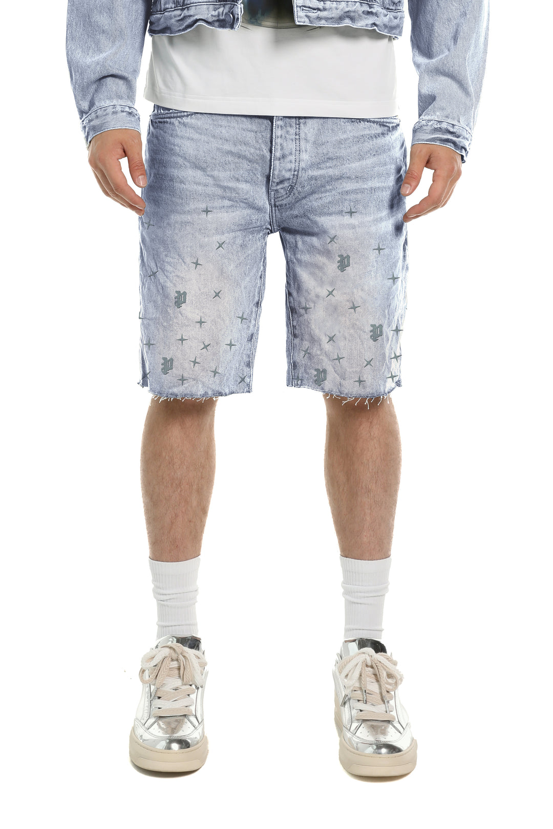 Purple P059-MSTF826 Mono Stars Tuffetage Shorts