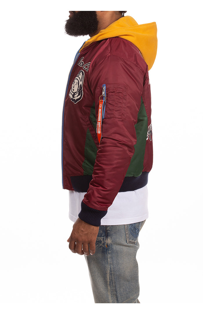 Billionaire Boys Club バーガンディ スタジャン Billionaire Boys Club bb space suit bomber jacket - rhododendron