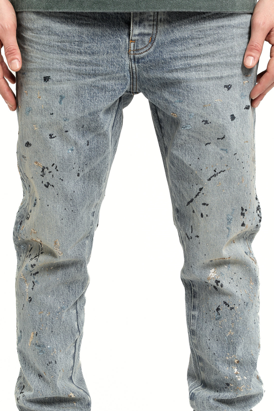 Purple Brand P005 Light Indigo SQLG425 Sequin Splatter Paint - Light Indigo