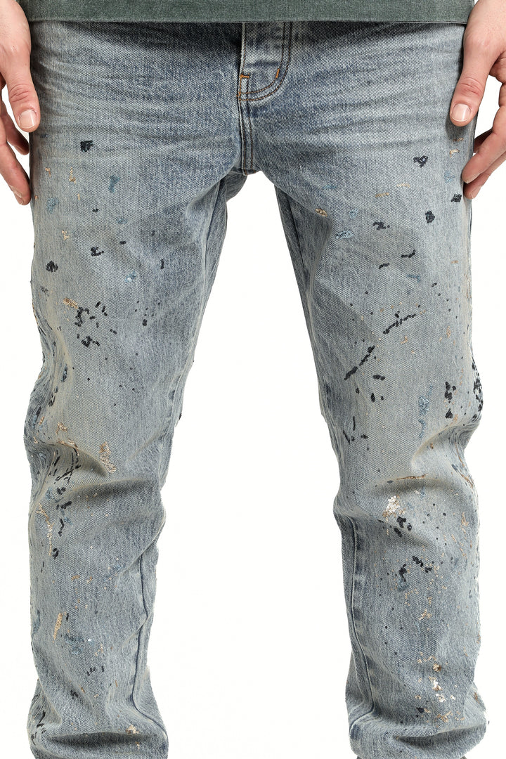 Purple Brand P005 Light Indigo SQLG425 Sequin Splatter Paint - Light Indigo