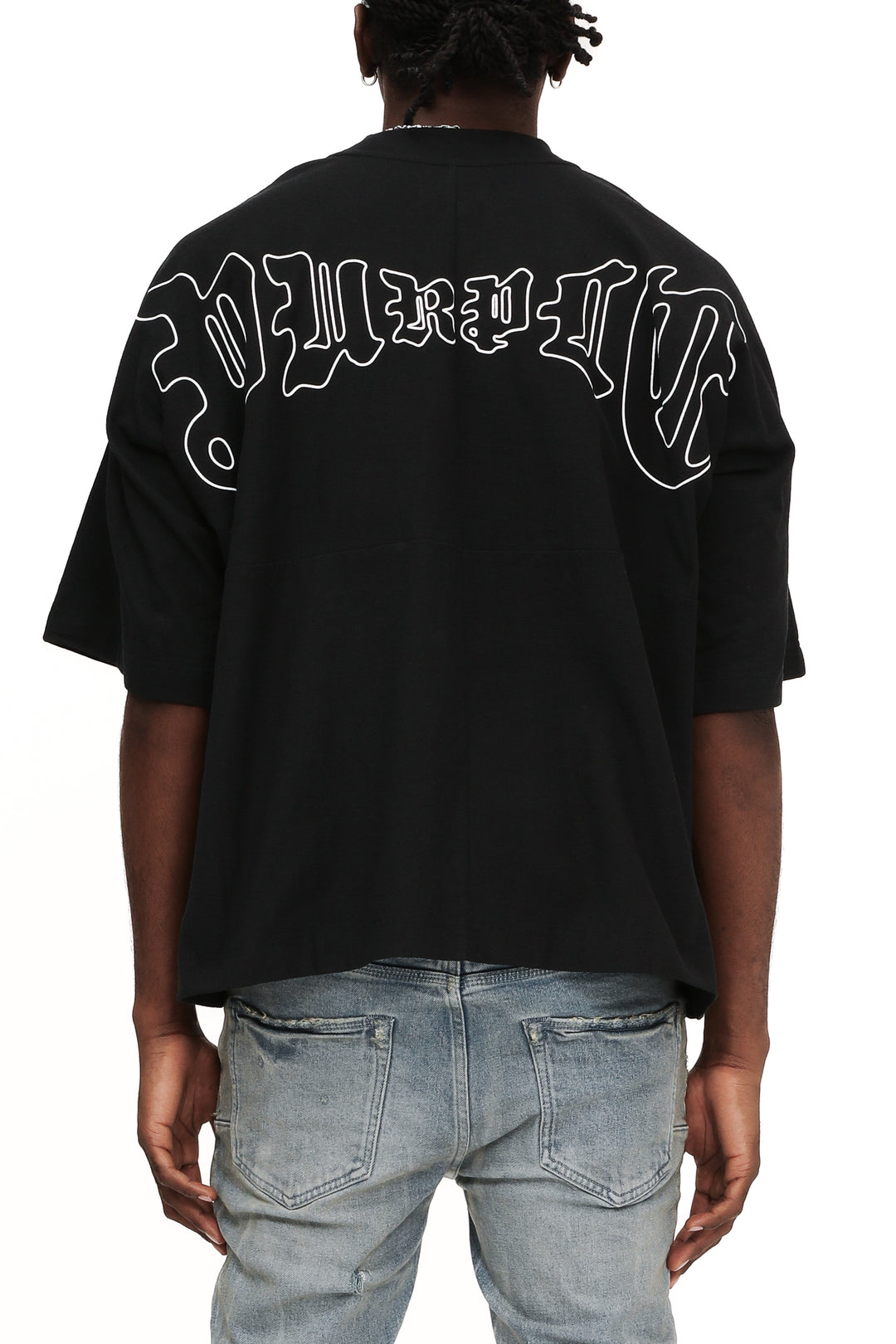 Purple Brand M1057 Black JBAG225 Arched Gothic Wordmark Tee - Black