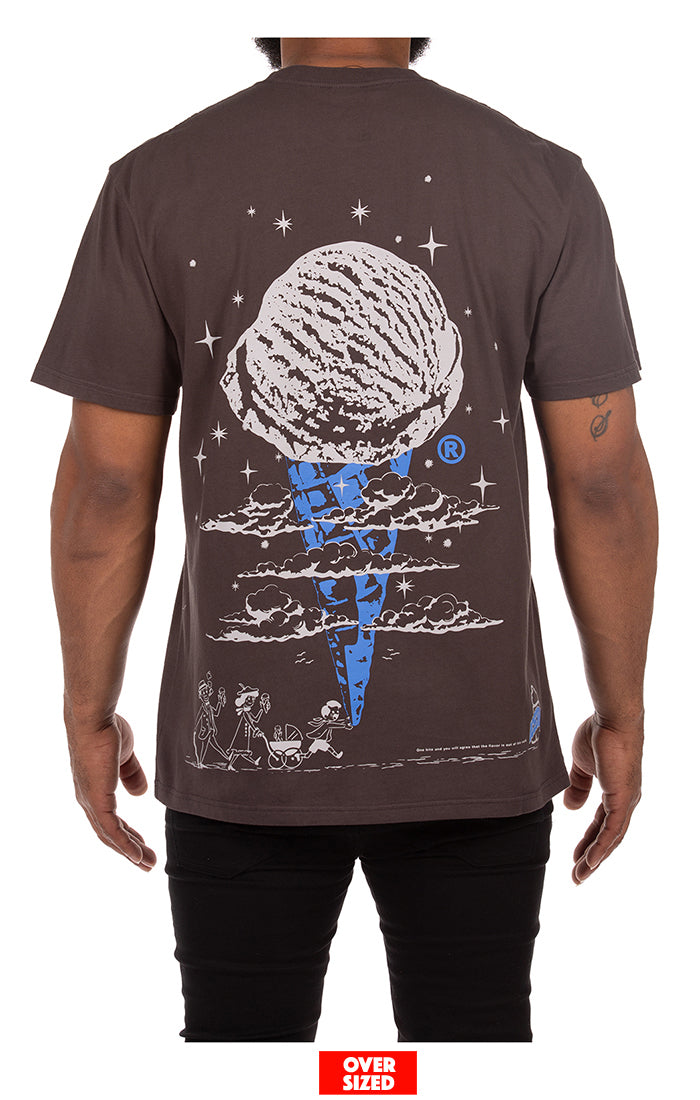 ICECREAM out of this world s/s tee (oversized) - shale