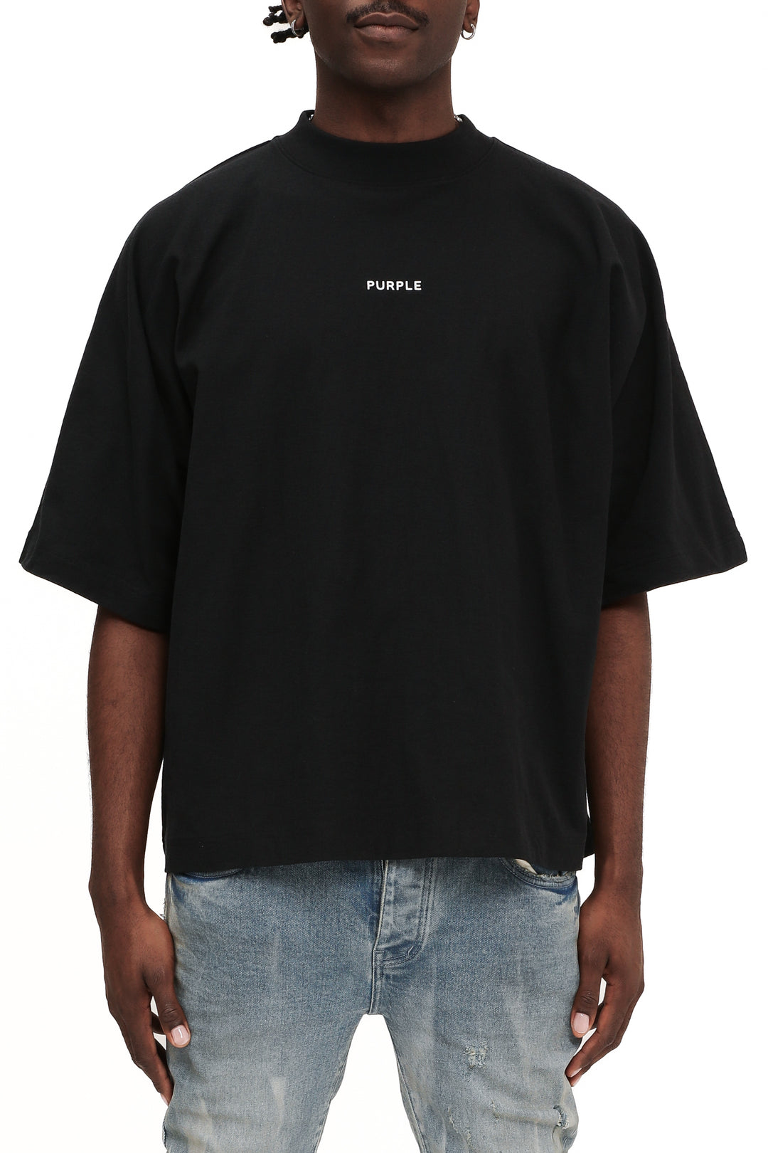 Purple Brand M1057 Black JBAG225 Arched Gothic Wordmark Tee - Black