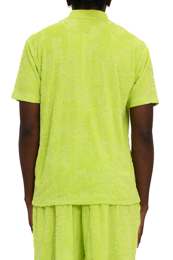 Purple Brand P138 Green JTLC325 Terry Towel SS Polo Tee - Green