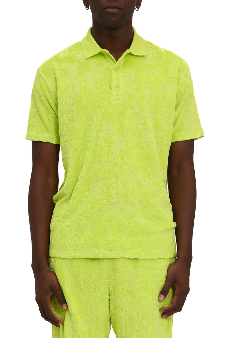 Purple Brand P138 Green JTLC325 Terry Towel SS Polo Tee - Green