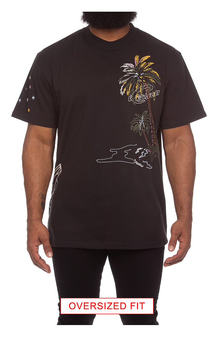 ICECREAM the palms ss knit (oversize) - stretch limo