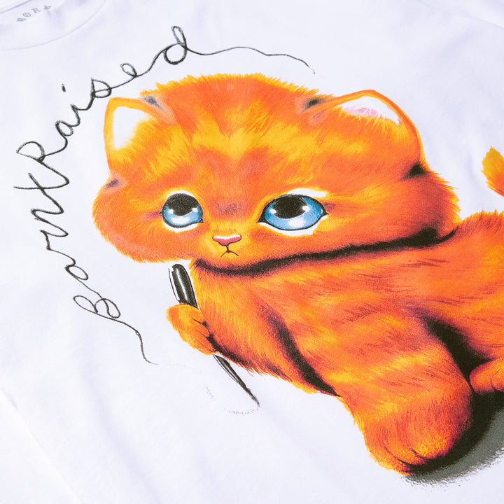 Born X Raised Kitty L/S - White