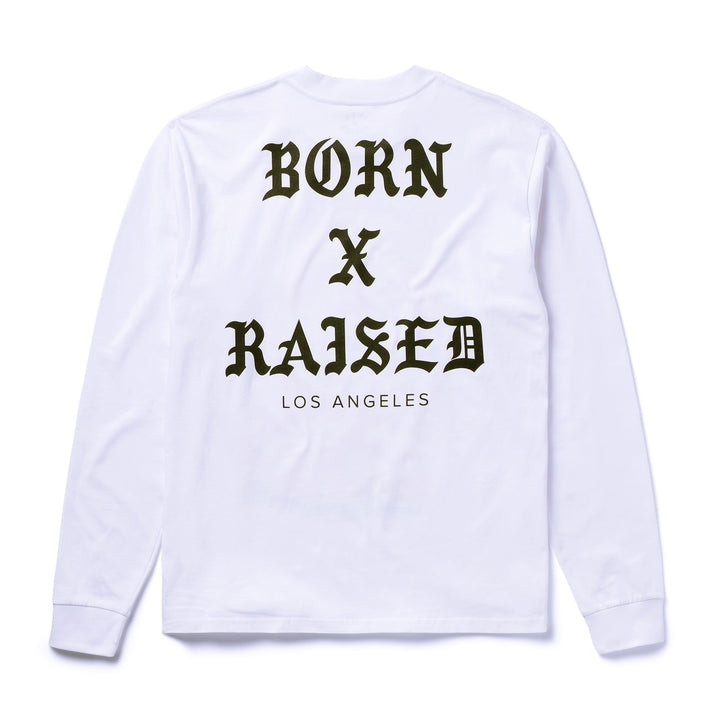 Born X Raised Kitty L/S - White