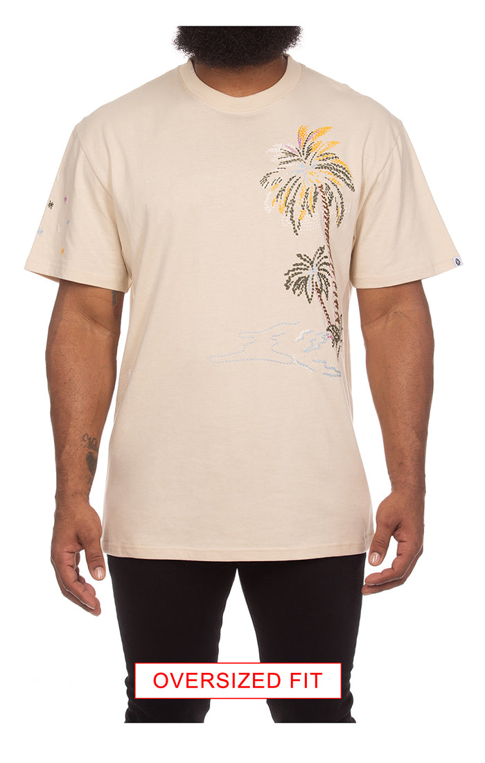 ICECREAM the palms ss knit (oversize) - fog