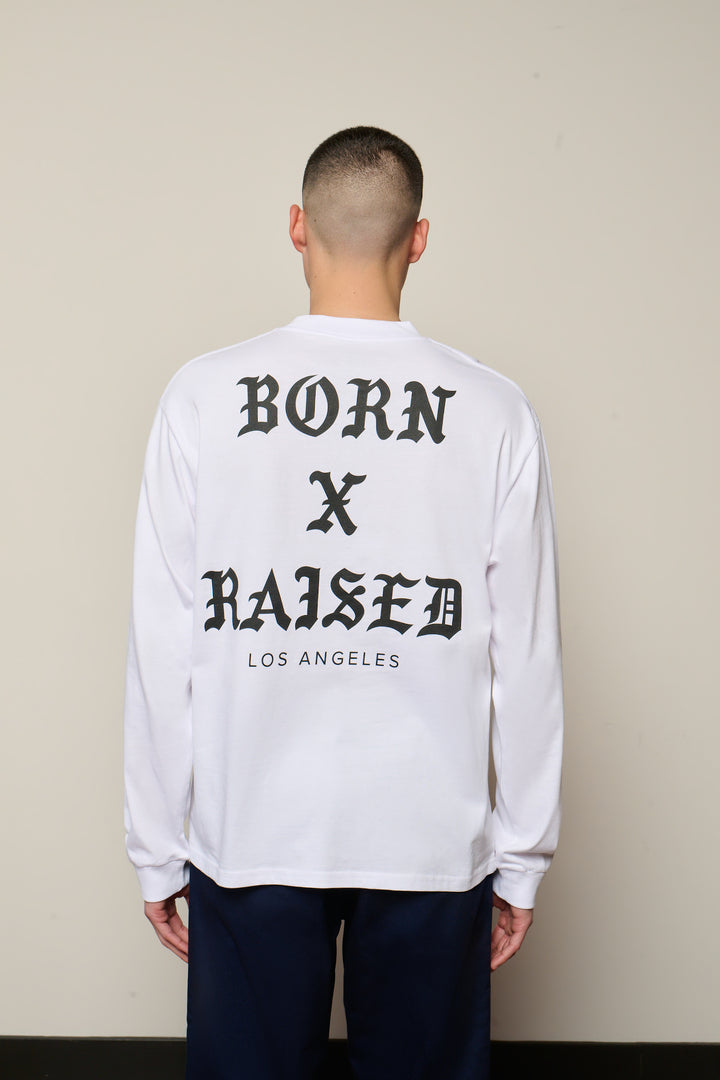 Born X Raised Kitty L/S - White