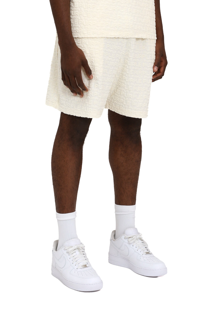 Purple Brand P545 Off-White JTWW325 Terry Towel Pull-on Shorts - Off-White
